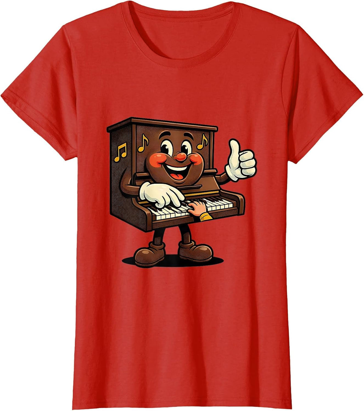 Women's Music Teacher Piano Lesson Graphic Gift T-Shirt - Red