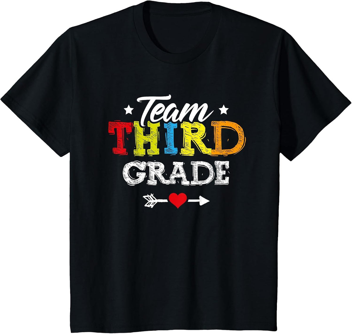 Team Third Grade Shirt Teacher Student Kids Back to School T-Shirt - Black