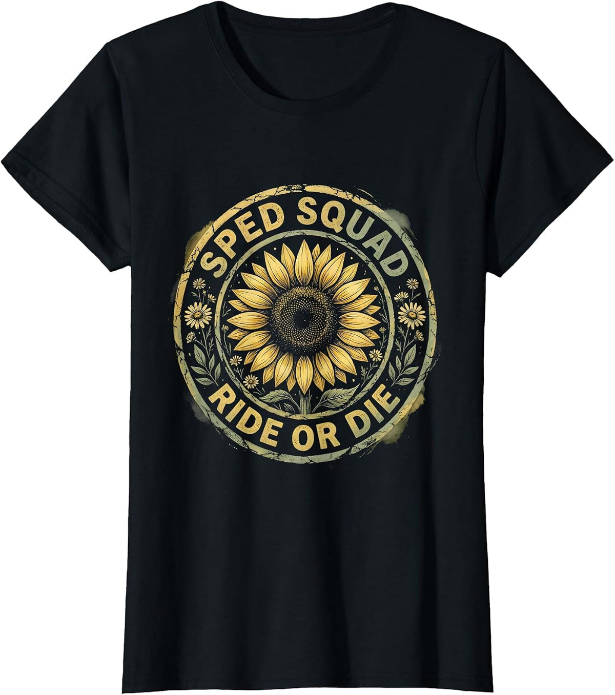 Women's Sped Squad Ride Or Die Special Ed Teacher T-Shirt - Black