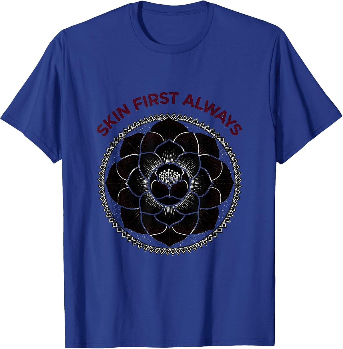 Skin First Always K-Beauty Skincare Design T-Shirt - Royal Blue