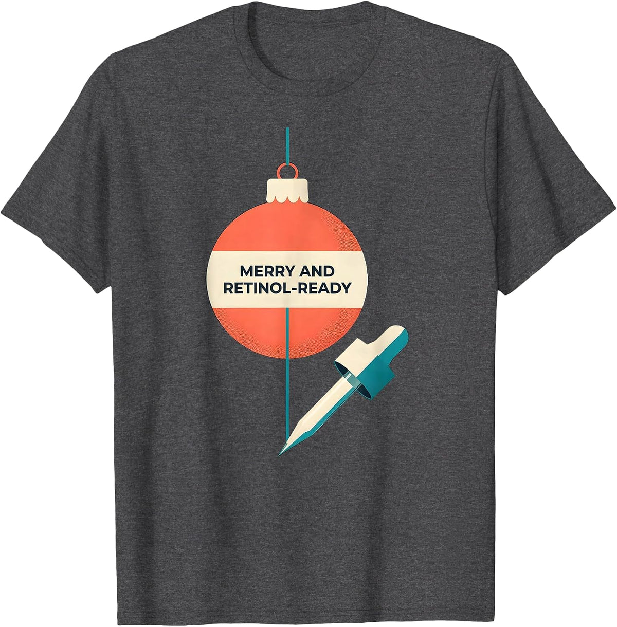 Men's Merry And Retinol-Ready Midcentury Modern Esthetician T-Shirt - Dark Heather Grey