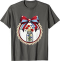 Red White Blue Wildflowers Mason Jar Illustration T-Shirt - Asphalt Grey