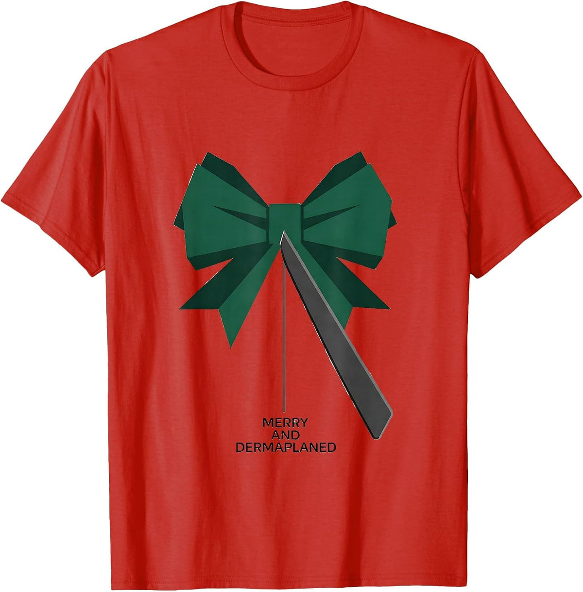 Men's Merry And Dermaplaned Editorial Conceptual Esthetician T-Shirt - Red
