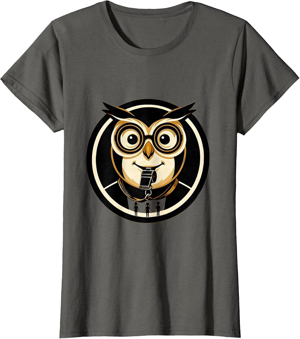 Women's Owlish Spectacles Teacher Halloween Costume Cute Humor T-Shirt - Asphalt Grey