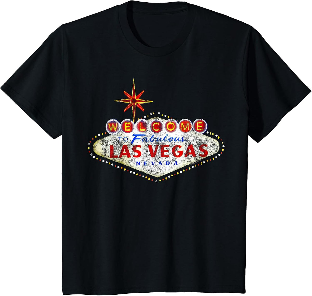 Welcome to Las Vegas Nevada Vintage Sign Souvenir T-Shirt T-Shirt - Black