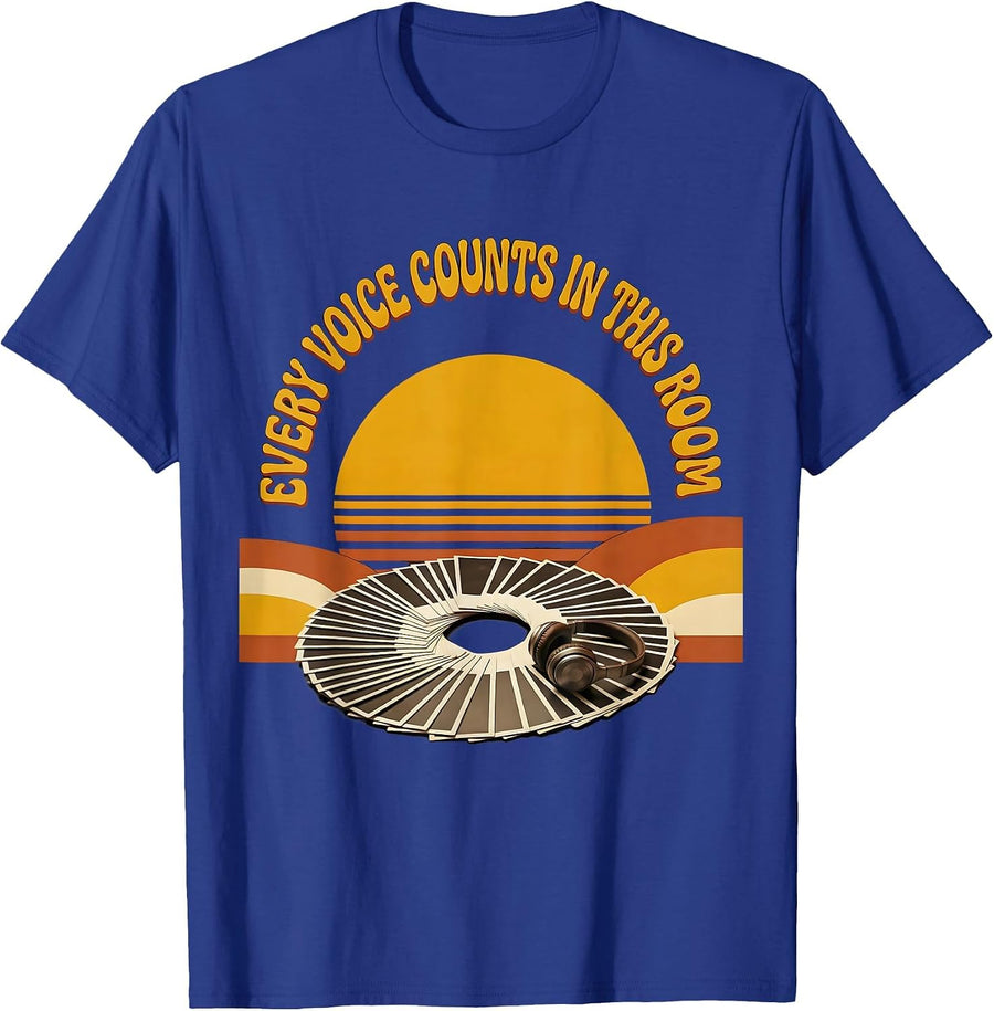 Every Voice Counts In This Room Retro 70s Special Education T-Shirt - Royal Blue