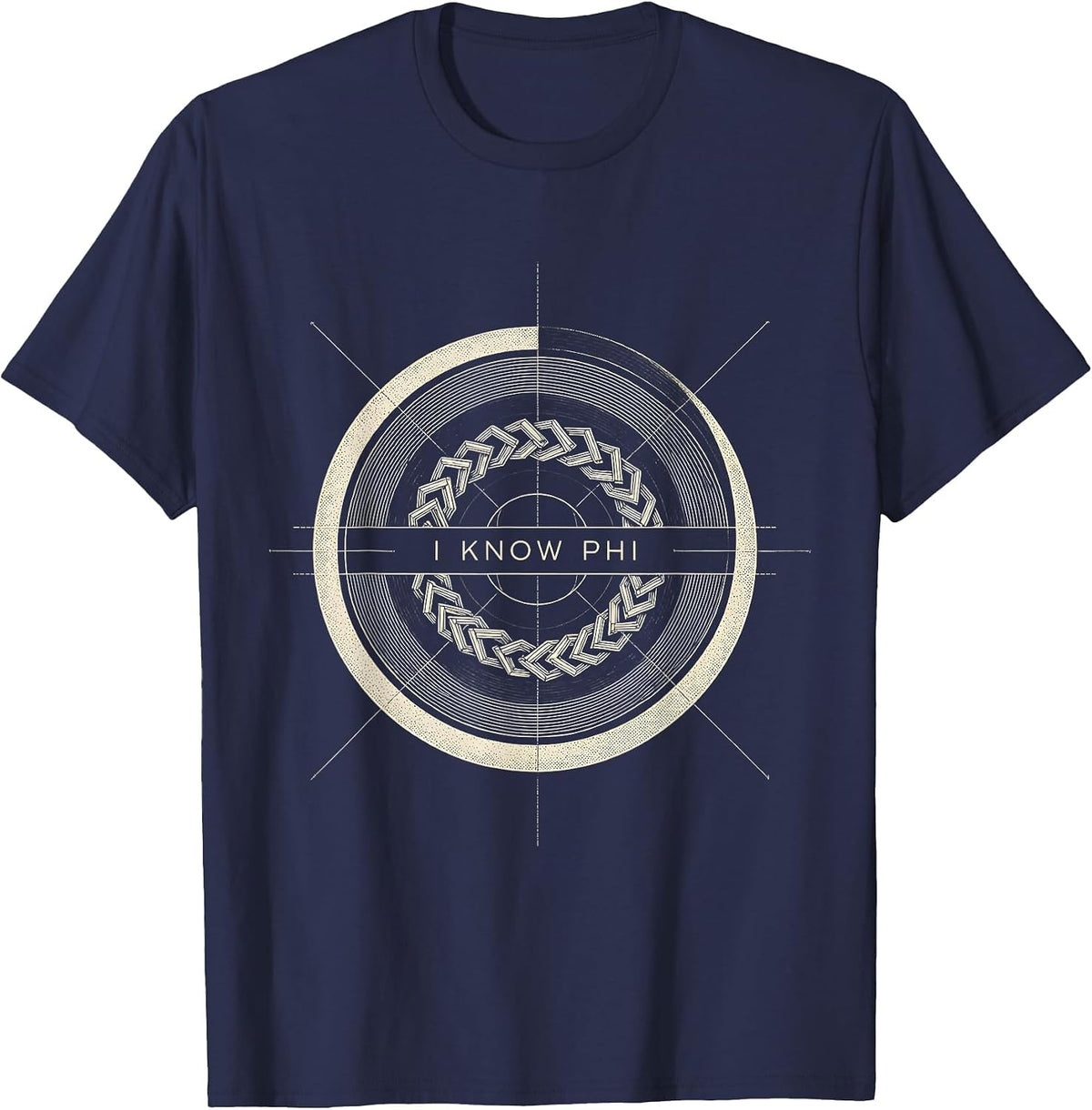 I Know Phi Monochromatic Sacred Geometry Math Enthusiast T-Shirt - Navy Blue