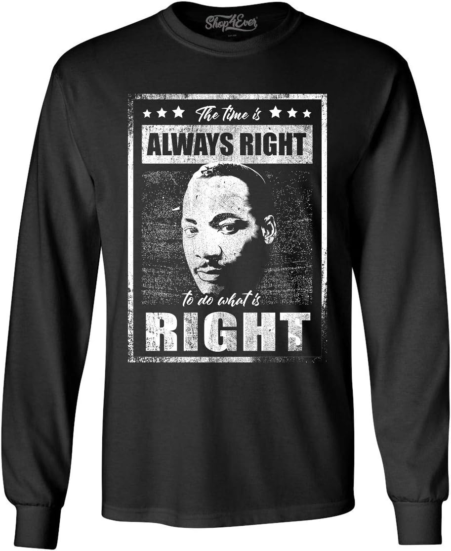 Martin Luther King Jr. Quote Men's Long Sleeve Shirt - Black