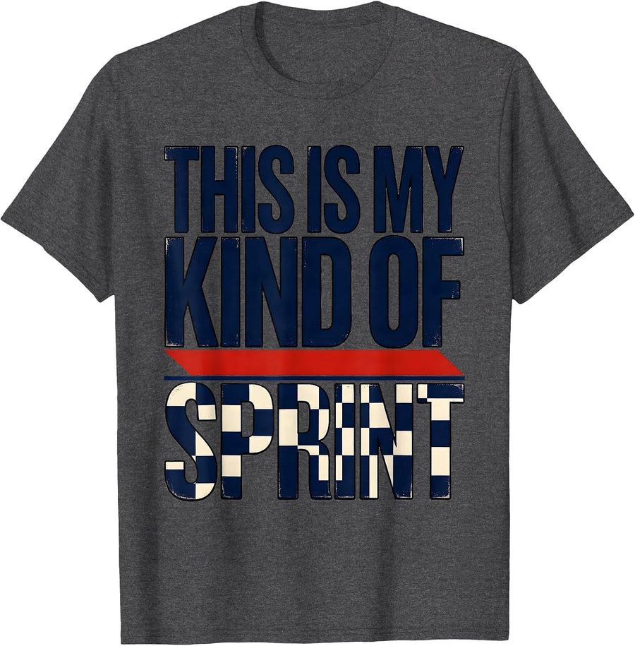 Men's This Is My Kind Of Sprint Patriotic Racing Enthusiast T-Shirt - Dark Heather Grey