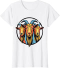 Women's Goat Sunglasses Cool Animal Humor Novelty T-Shirt - White
