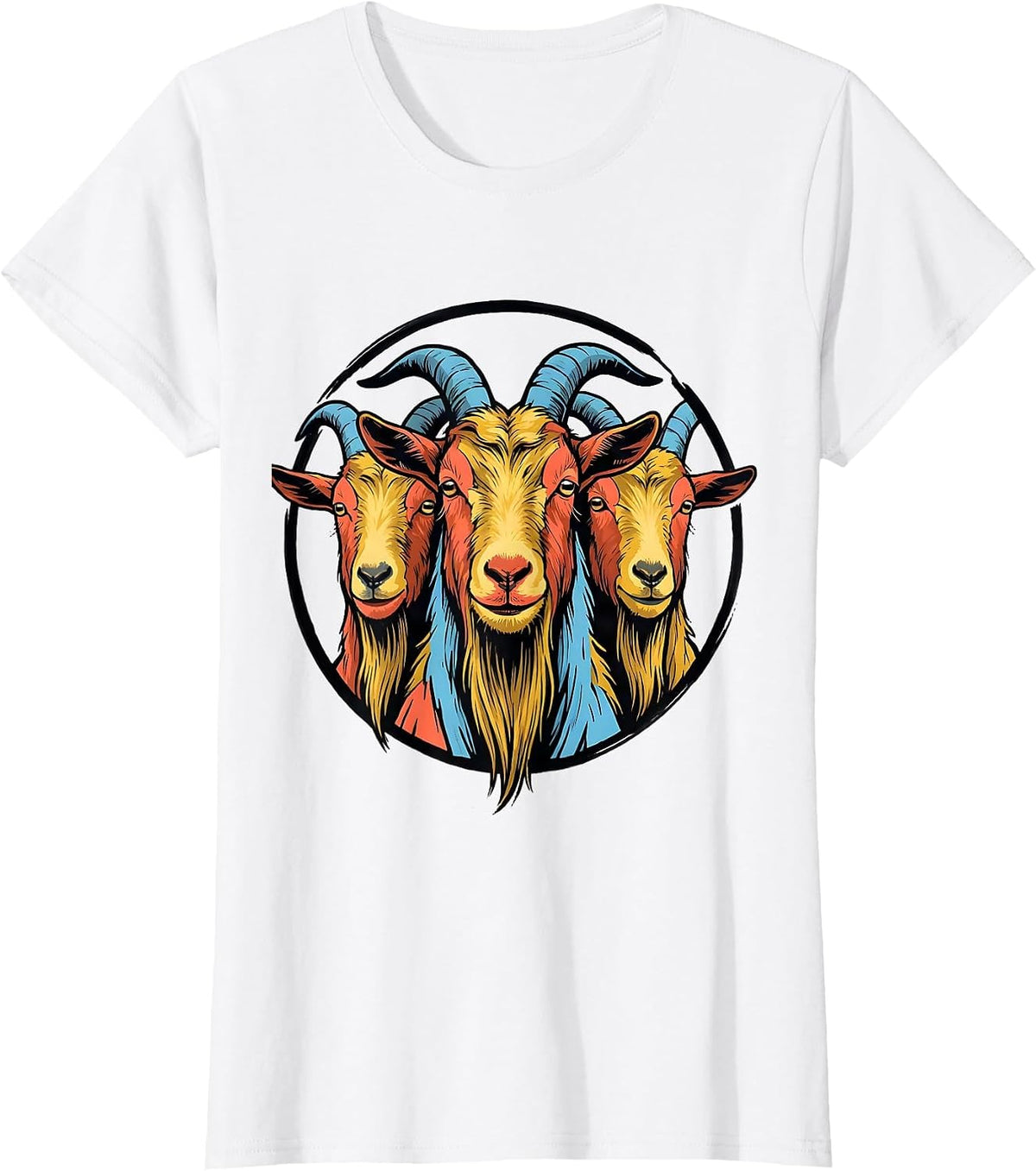 Women's Goat Sunglasses Cool Animal Humor Novelty T-Shirt - White