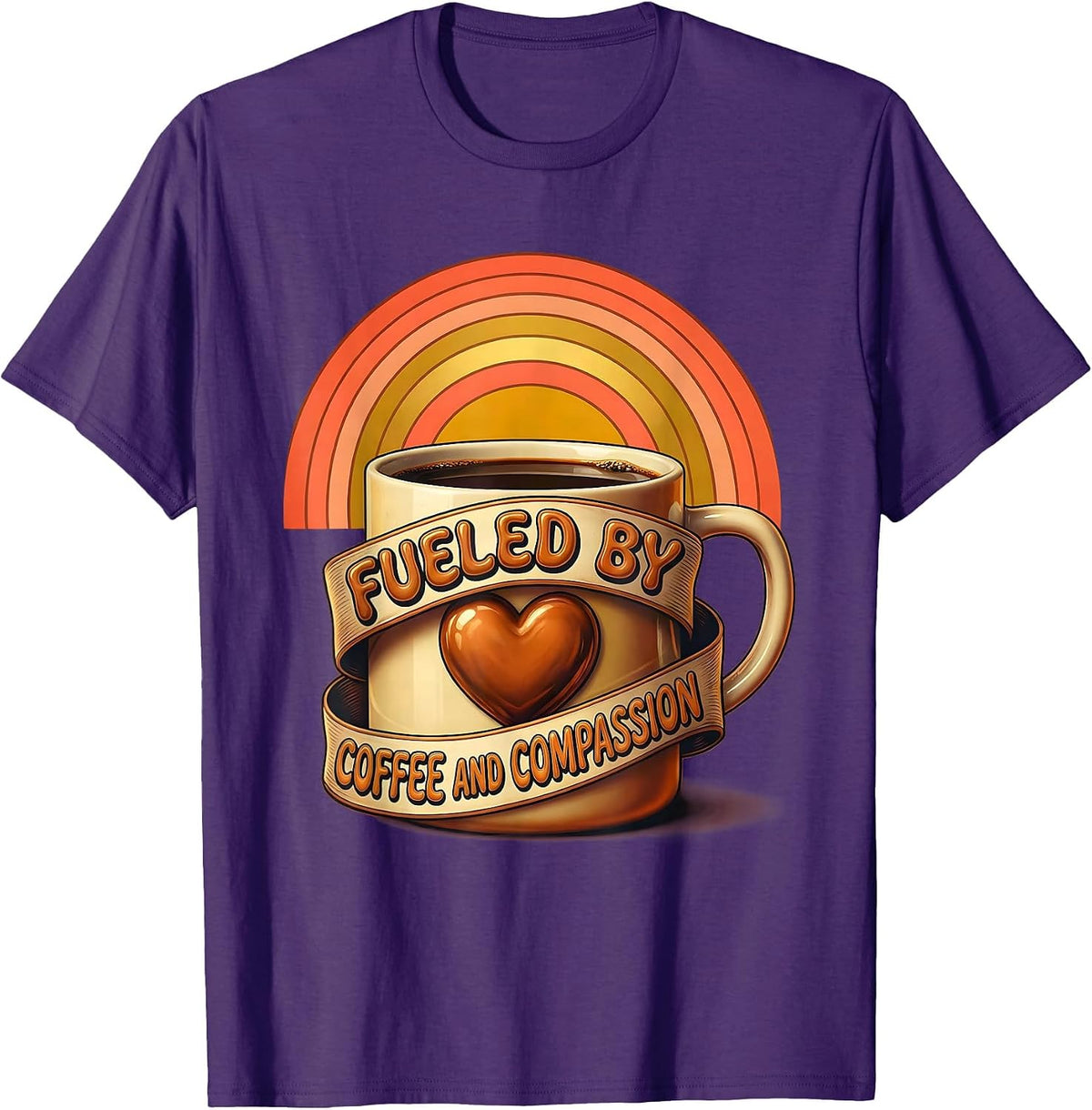 Fueled by Coffee and Compassion Special Education T-Shirt - Purple
