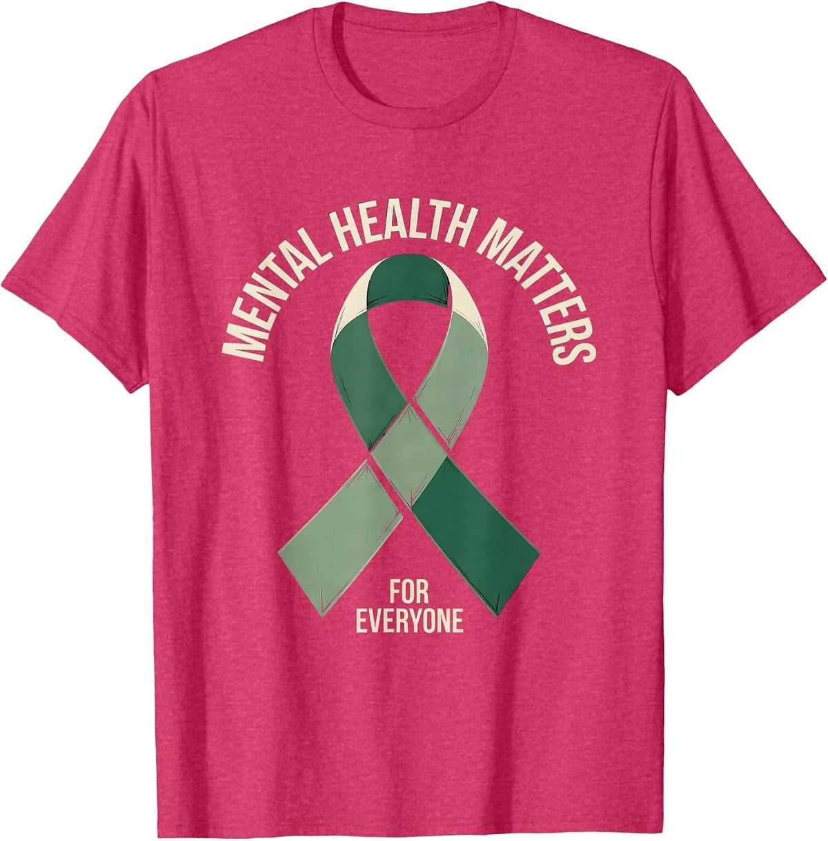 Mental Health Matters For Everyone Minimalist Awareness T-Shirt - Red Heather
