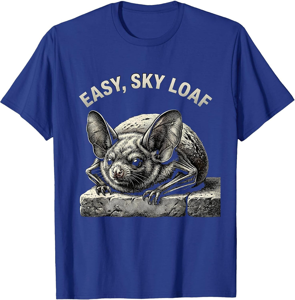 Men's Easy Sky Loaf Funny Bat Lover Novelty Humor Bat Enthusiast T-Shirt - Royal Blue
