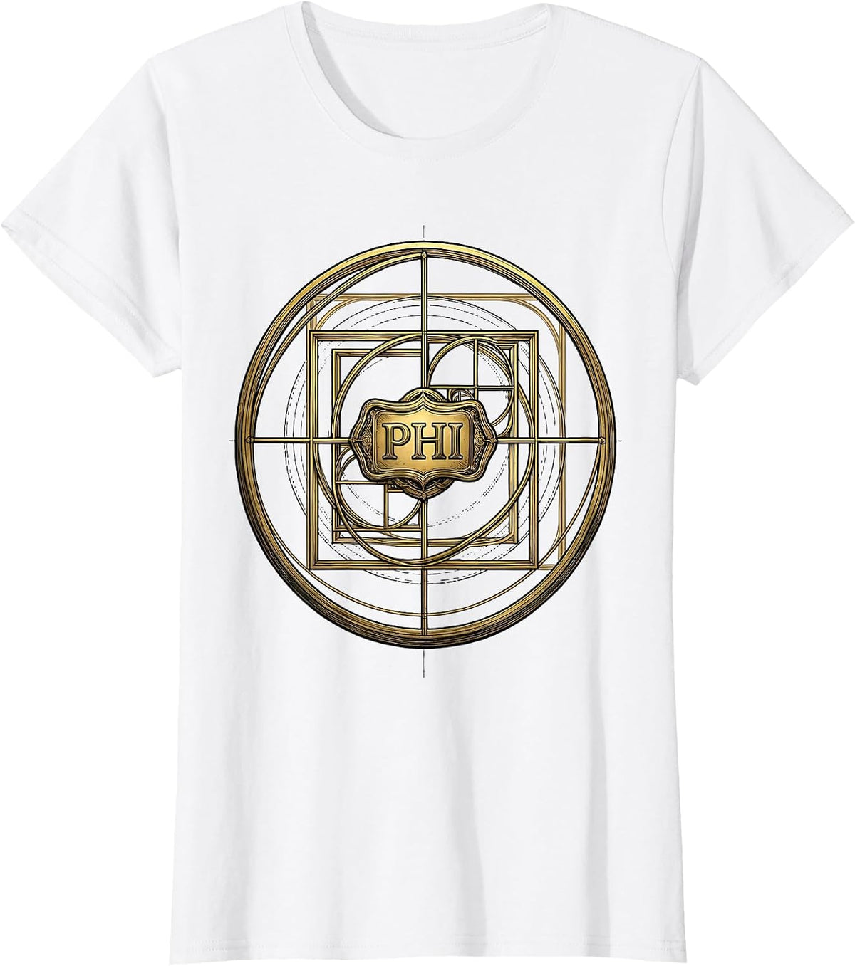 Women's Phi Golden Ratio Sacred Geometry Math Enthusiast Teacher T-Shirt - White