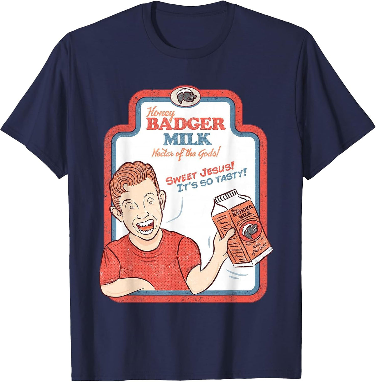 Honey Badger Milk T-Shirt - Navy Blue