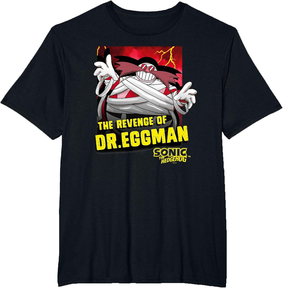 Sonic The Hedgehog Halloween The Revenge of Dr Eggman Logo T-Shirt - Black