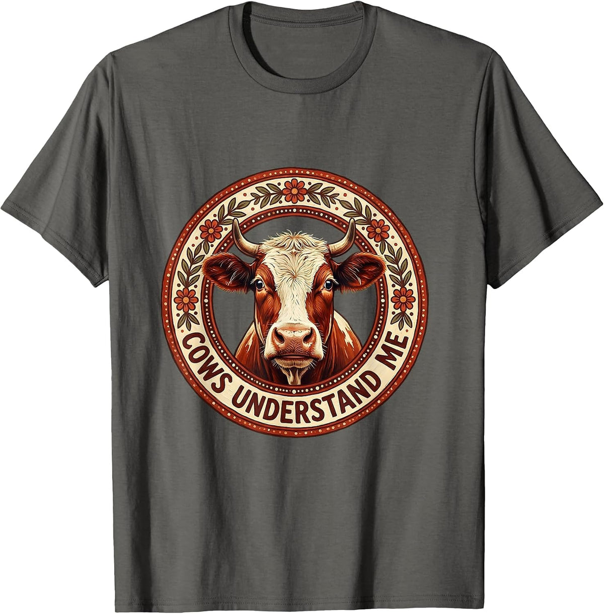 Cows Understand Me Funny Cow Lover Design T-Shirt - Asphalt Grey