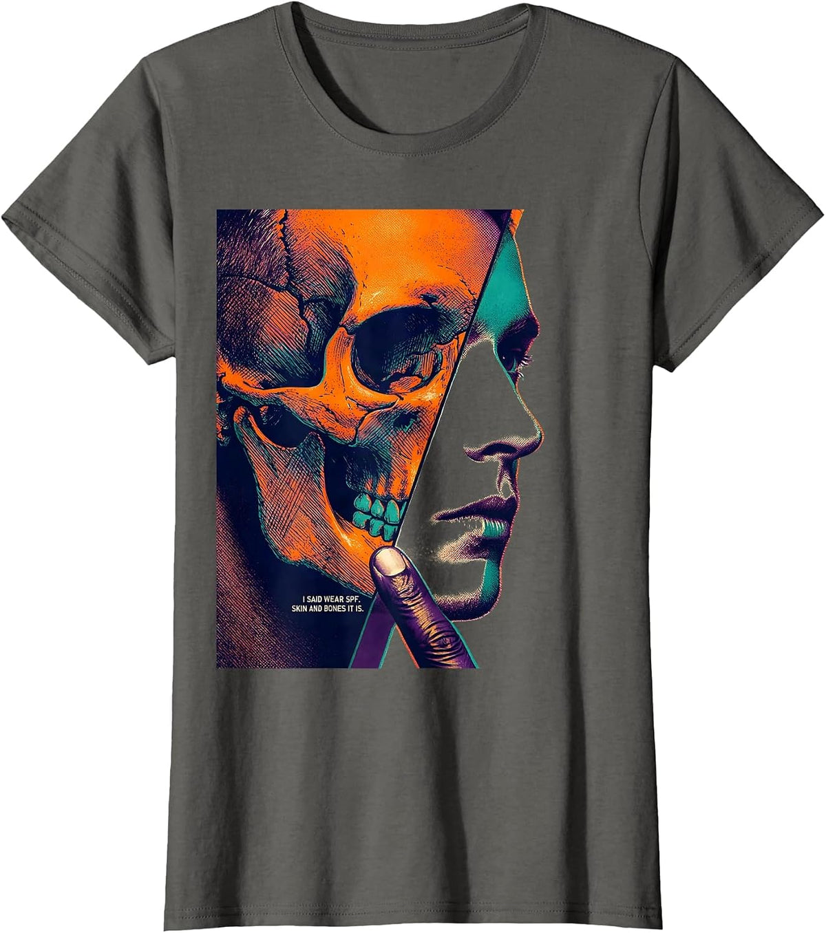 Women's I Said Wear SPF Skin And Bones It Is Esthetician Skincare T-Shirt - Asphalt Grey