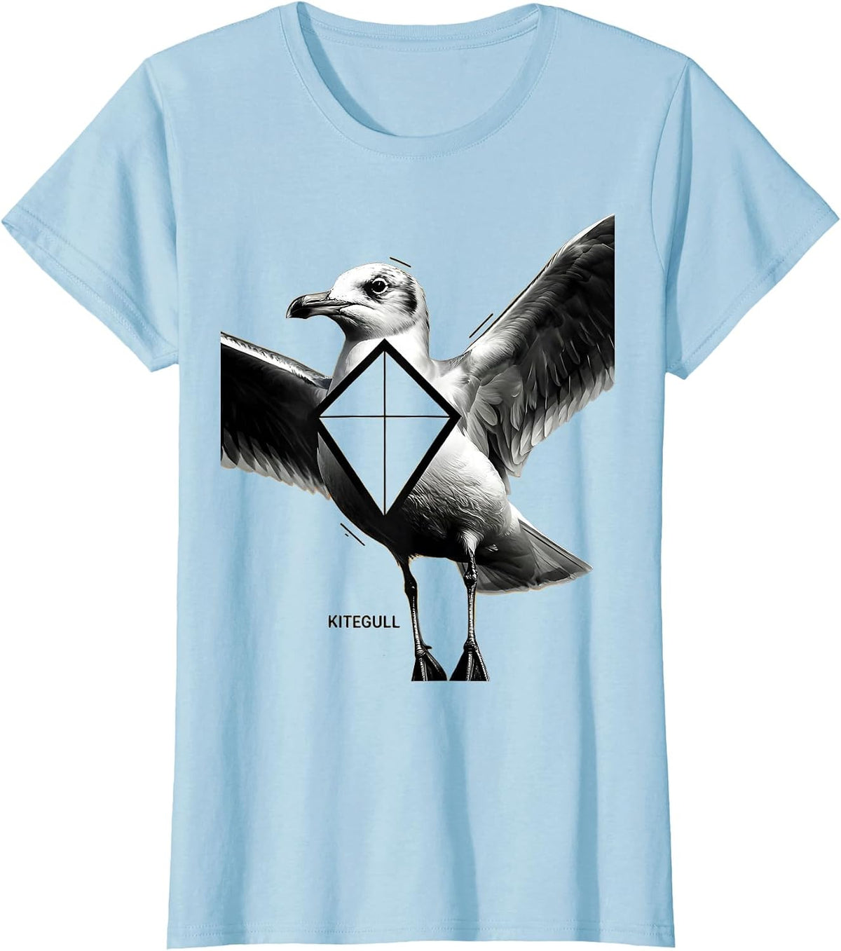 Kitegull Funny Geometric Seagull Bird Pun Math Teacher Gift T-Shirt - Baby Blue