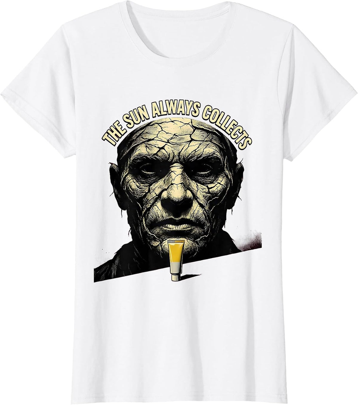 Women's The Sun Always Collects Pulp Cover Esthetician Skincare T-Shirt - White