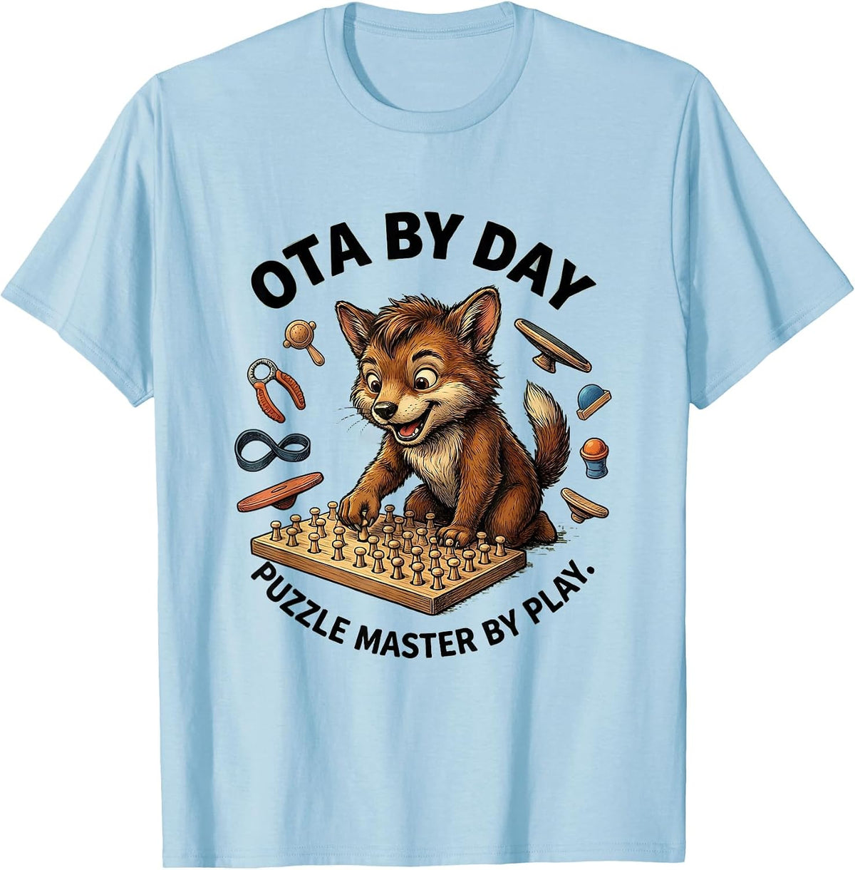 Men's OTA By Day Puzzle Master By Play Retro Occupational Therapy T-Shirt - Baby Blue
