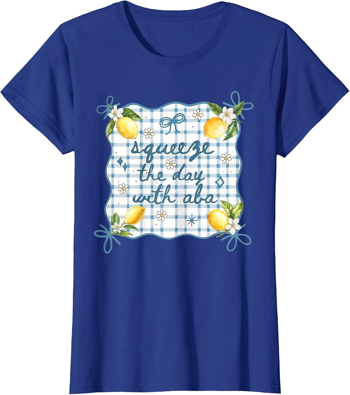 Lemon Floral ABA Summer Behavioral Therapist ABA RBT SPED T-Shirt - Royal Blue