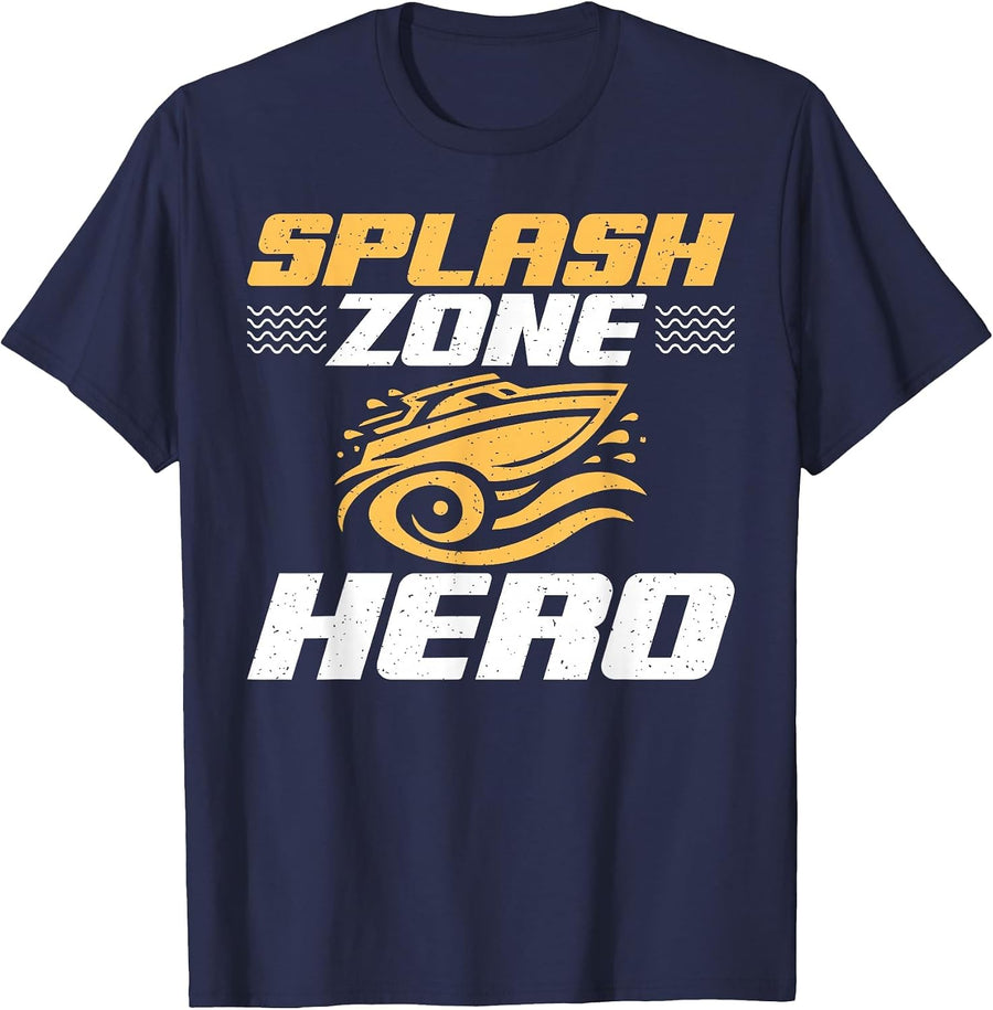 Splash Zone Hero Boat T-Shirt - Navy Blue