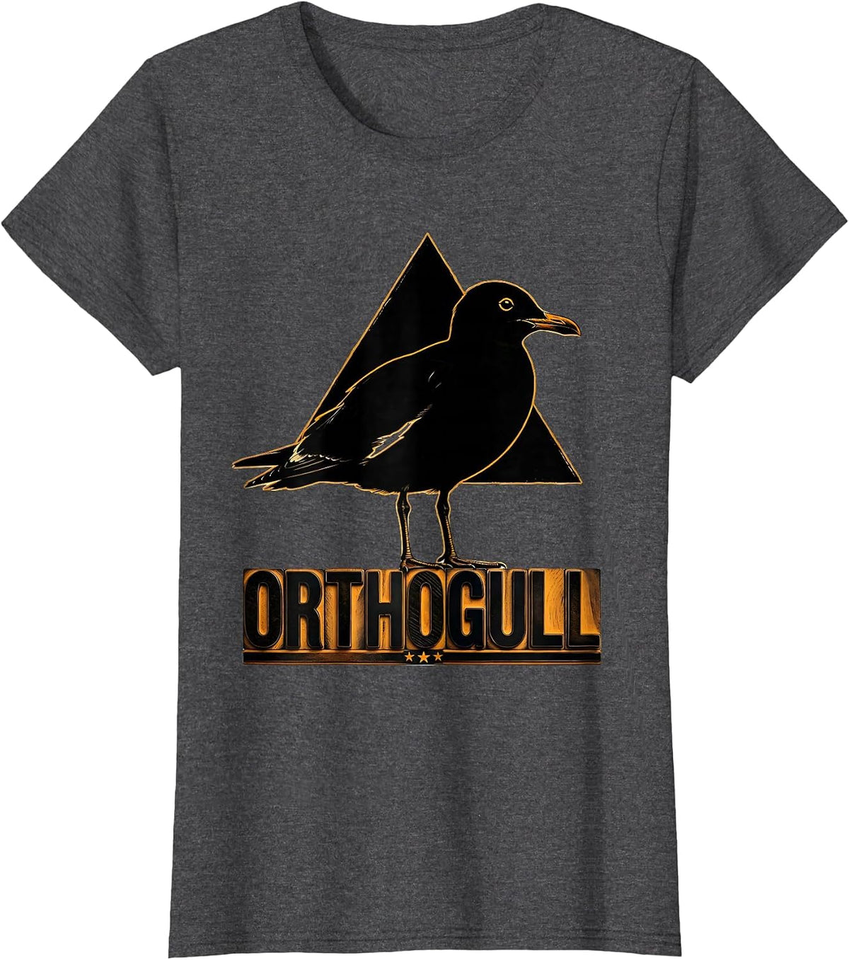 Women's Orthogull Triangle Bird Geometry Pun Funny Math Teacher T-Shirt - Dark Heather Grey