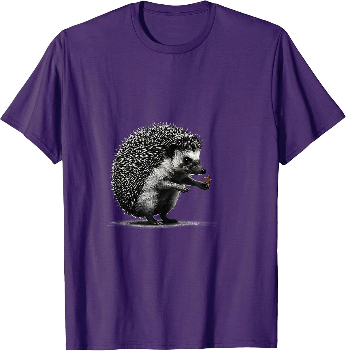Men's Cute Hedgehog Silhouette Animal Lover Gift T-Shirt - Purple