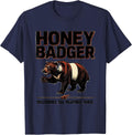 Honey Badger Welcomes All Visitors Once Fearless Humor T-Shirt - Navy Blue