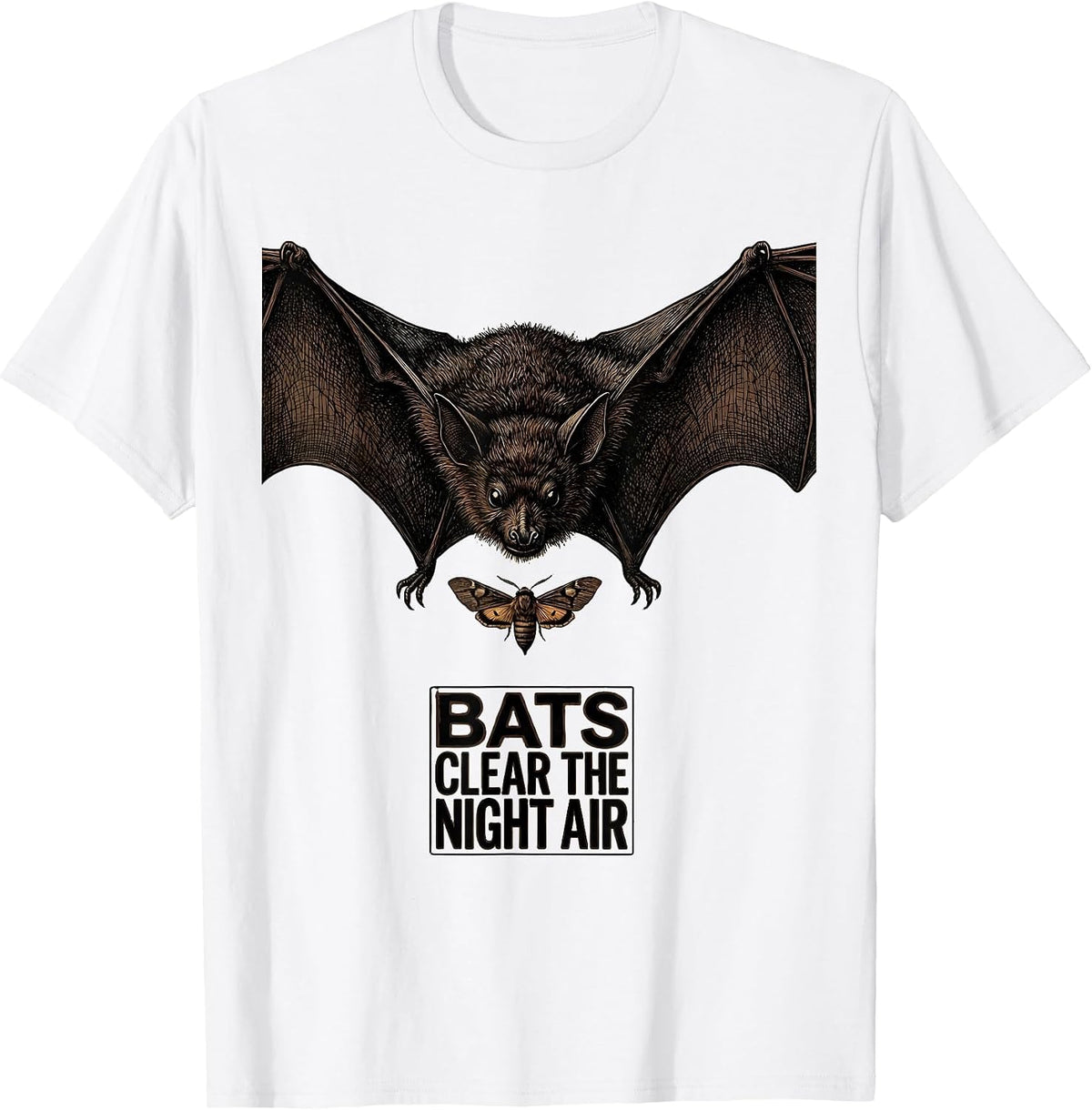 Men's Bats Clear The Night Air Vintage Bat Lover Halloween Nature T-Shirt - White