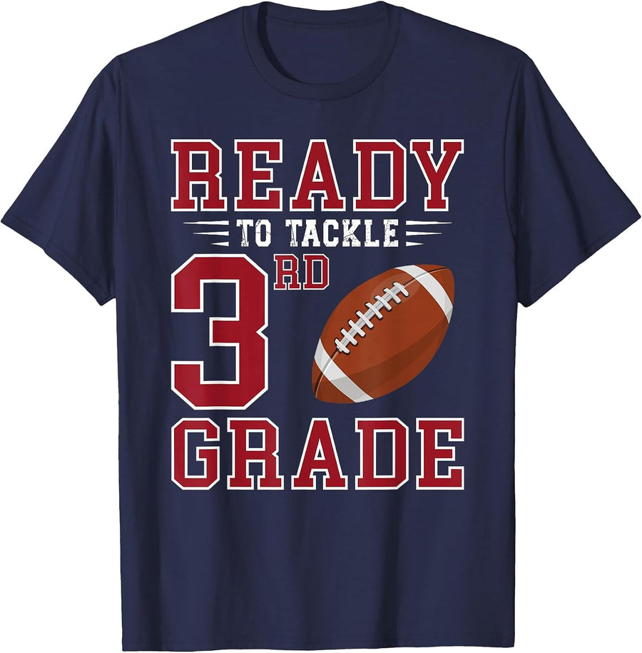 Ready to Tackle 3rd Grade Back to School First Day of School T-Shirt - Navy Blue