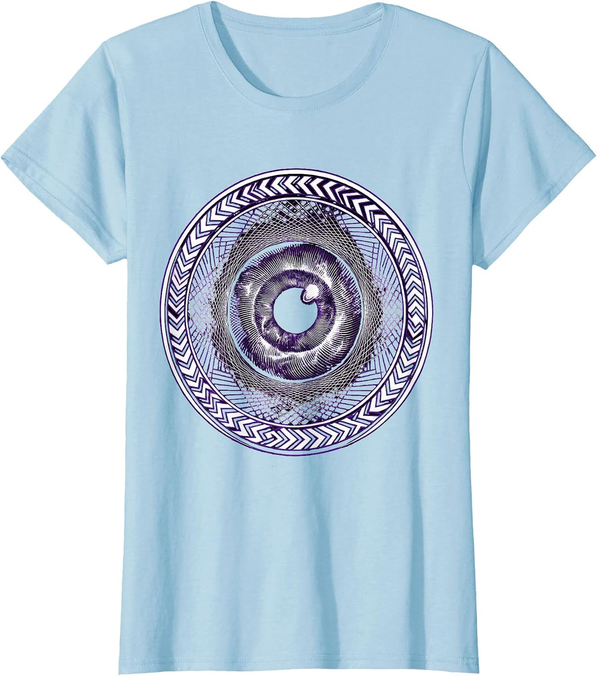 Neurodiversity Kaleidoscope Galaxy Eye Design T-Shirt - Baby Blue