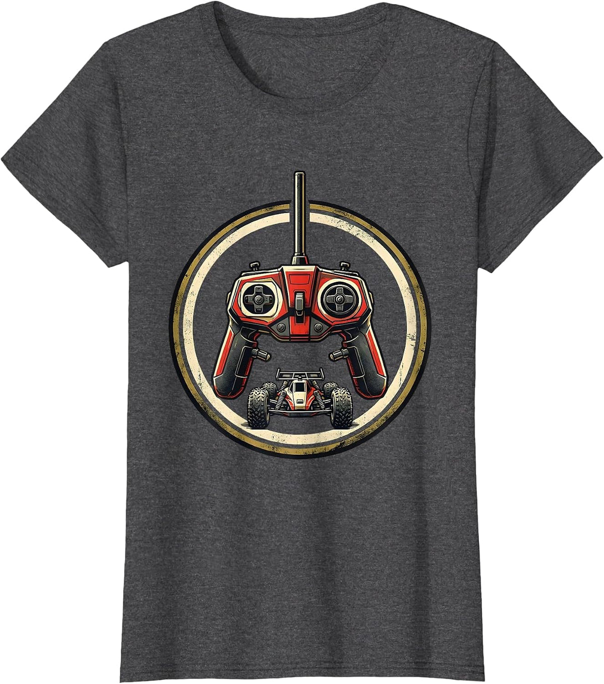 Women's RC Transmitter Racing Buggy Enthusiast Patriot T-Shirt - Dark Heather Grey
