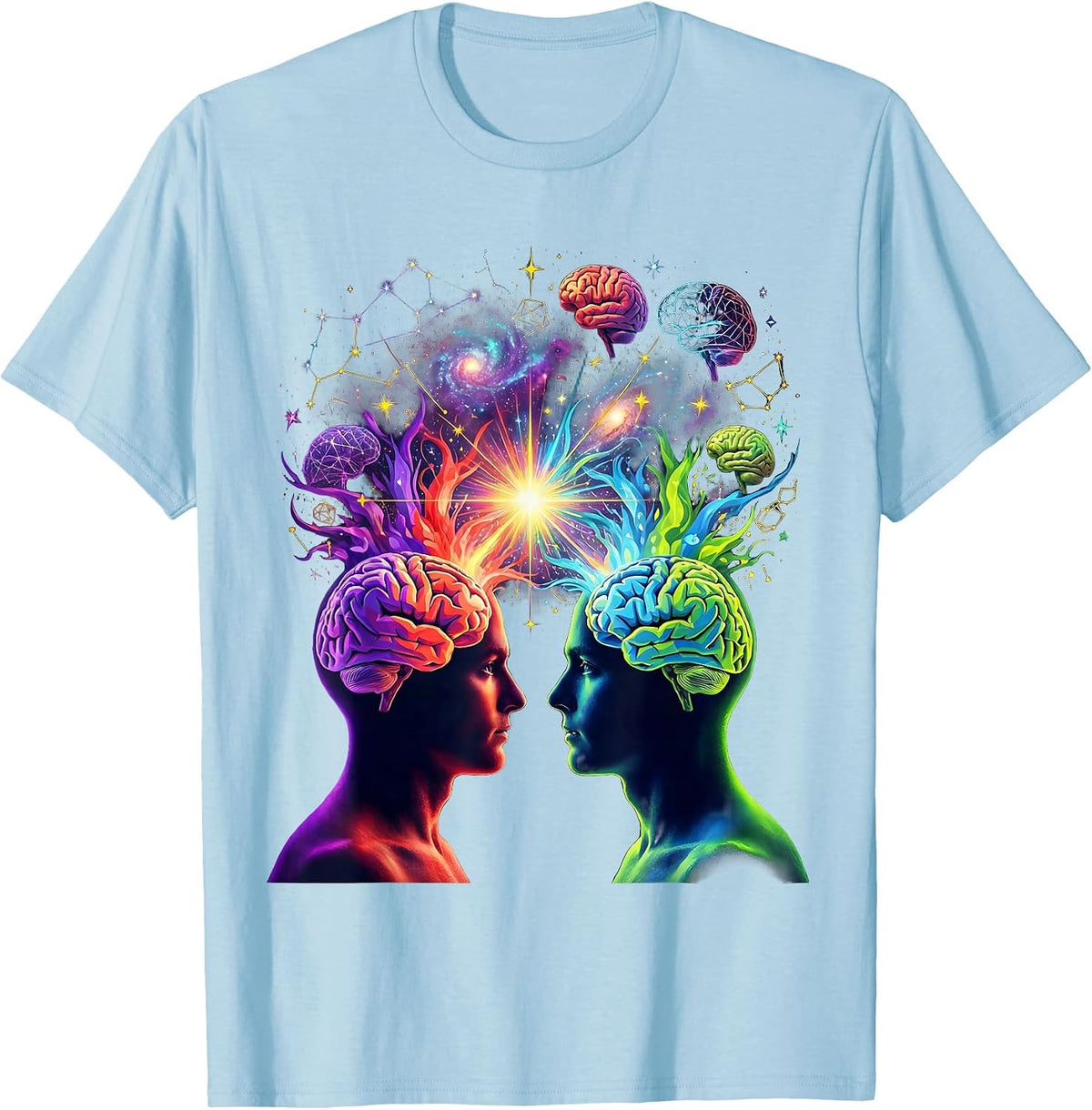 Celebrate Minds of All Kinds Neurodiversity Art T-Shirt - Baby Blue