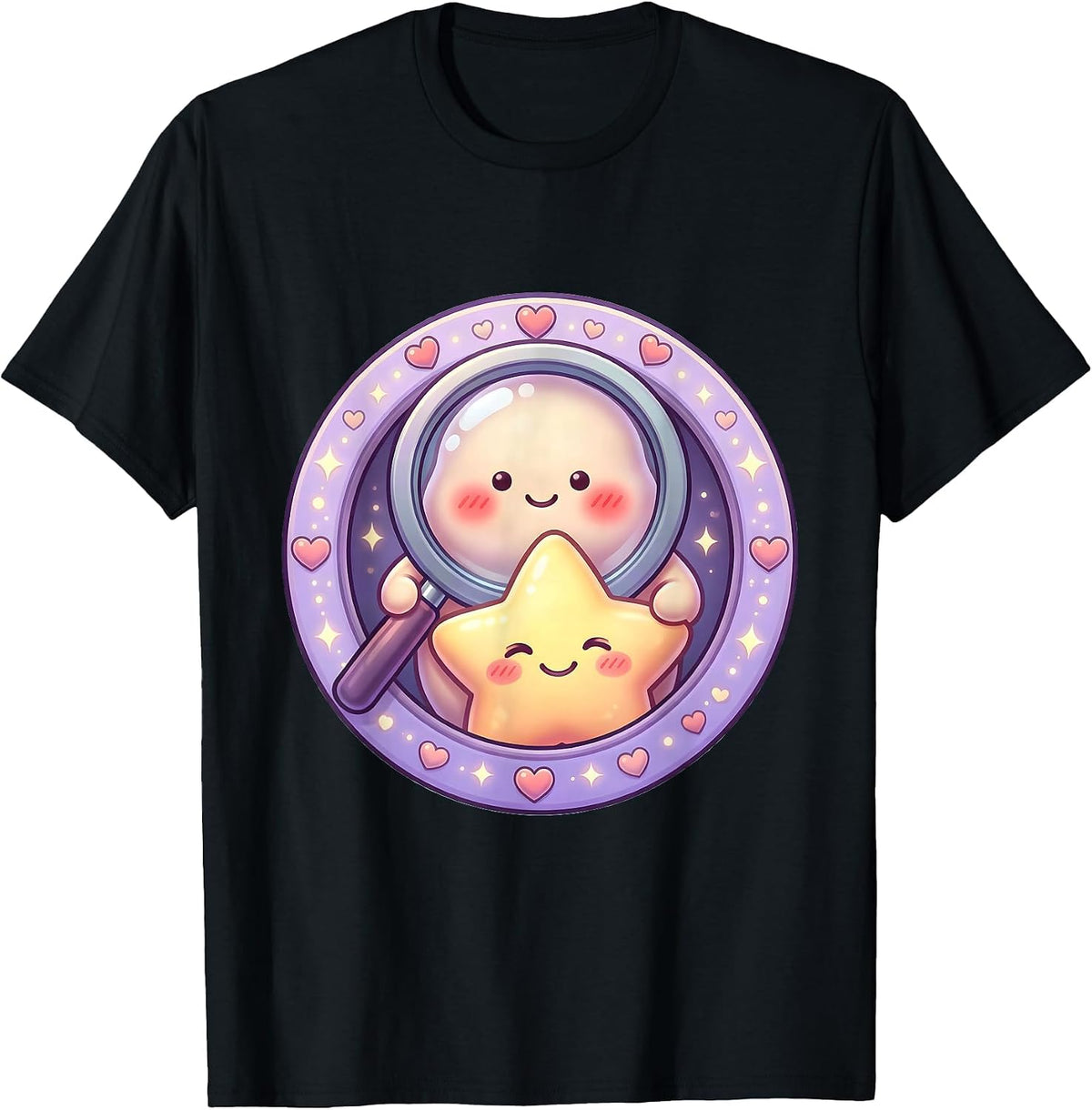 Men's Sped Teacher Magnifying Glass Star Graphic T-Shirt - Black