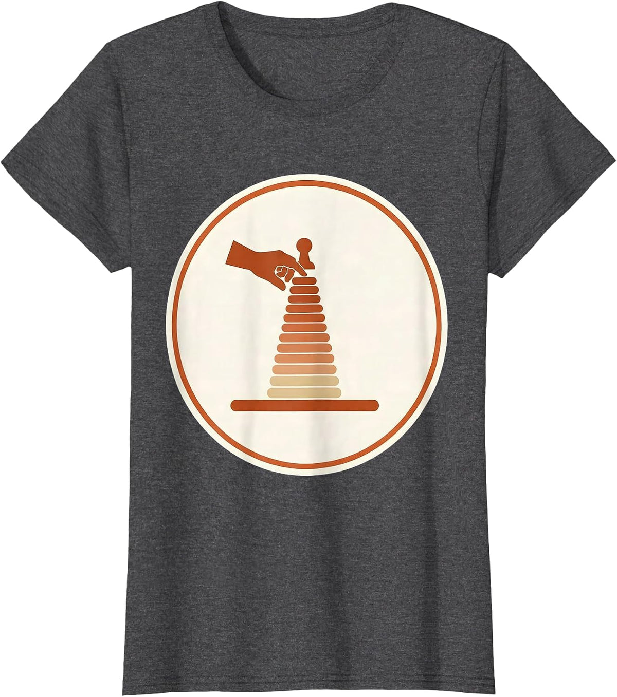 Women's Occupational Therapy Ring Stacking Kids OT Graphic T-Shirt - Dark Heather Grey
