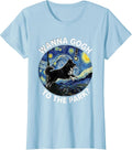 Women's Wanna Gogh To The Park Silly Dog Lover Novelty Art T-Shirt - Baby Blue