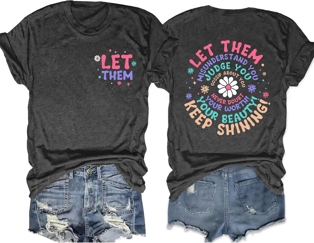 Mental Health Shirts for Women: Let Them T-Shirt You Matter Tshirt Inspirational Motivational Gifts Tee Tops - Darkgrey