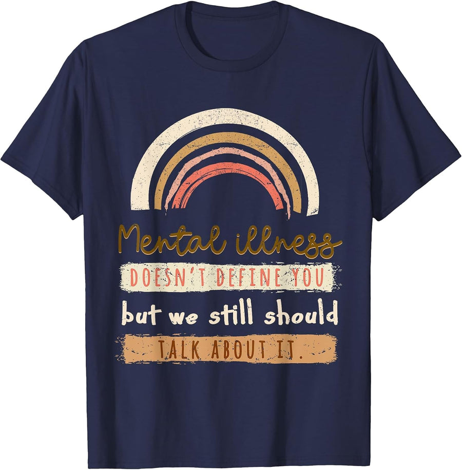 Depression Mental Health Awareness T-Shirt - Navy Blue