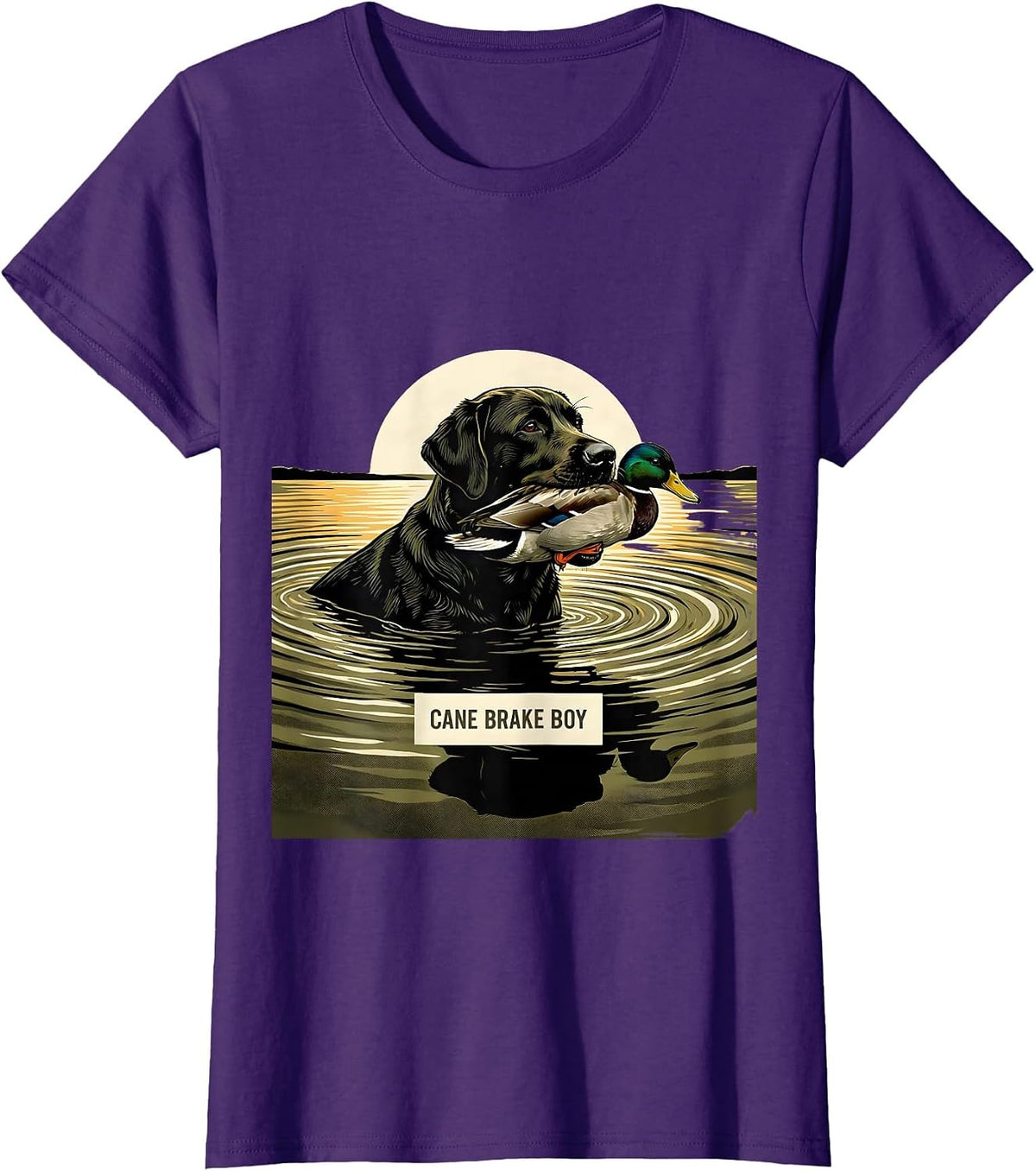 Women's Cane Brake Boy Vintage Labrador Duck Hunting Southern T-Shirt - Purple