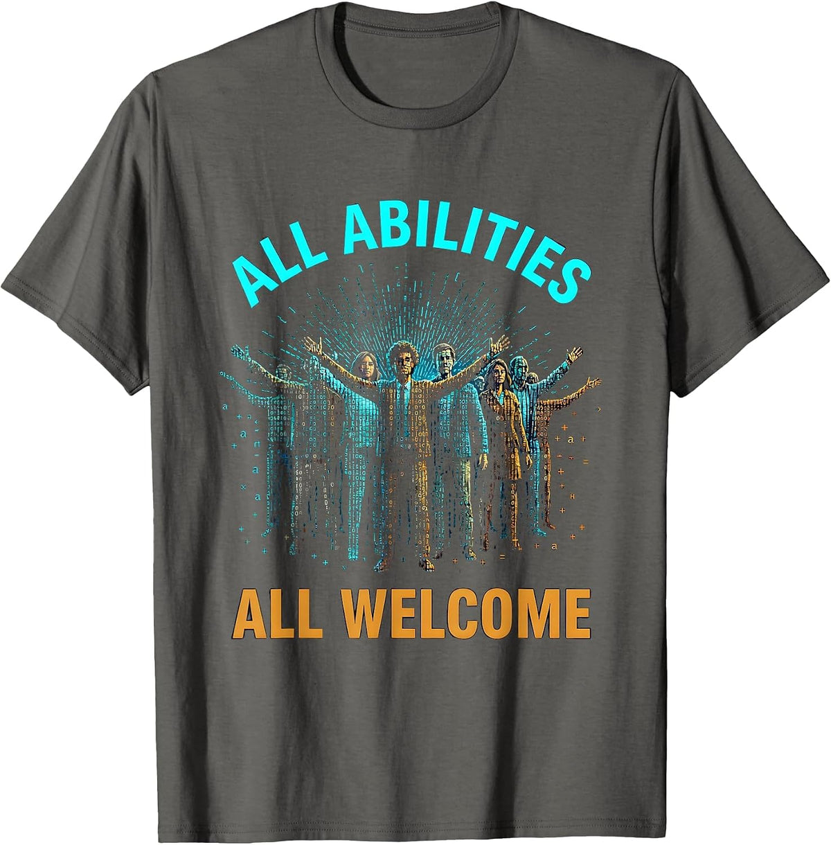All Abilities All Welcome Special Education Design T-Shirt - Asphalt Grey