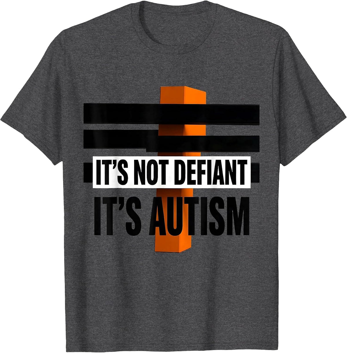 Men's It's Not Defiant It's Autism Neurodiversity Awareness T-Shirt - Dark Heather Grey