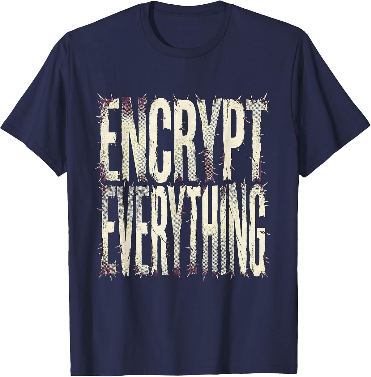 Encrypt Everything Cybersecurity Design T-Shirt - Navy Blue