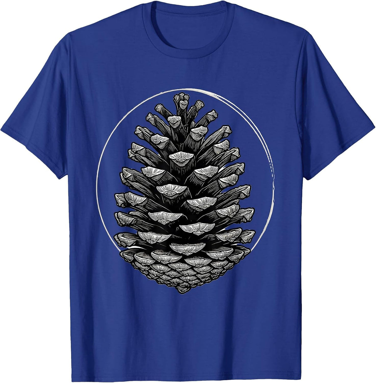 Pinecone Spiral Sacred Geometry Math Enthusiast T-Shirt - Royal Blue
