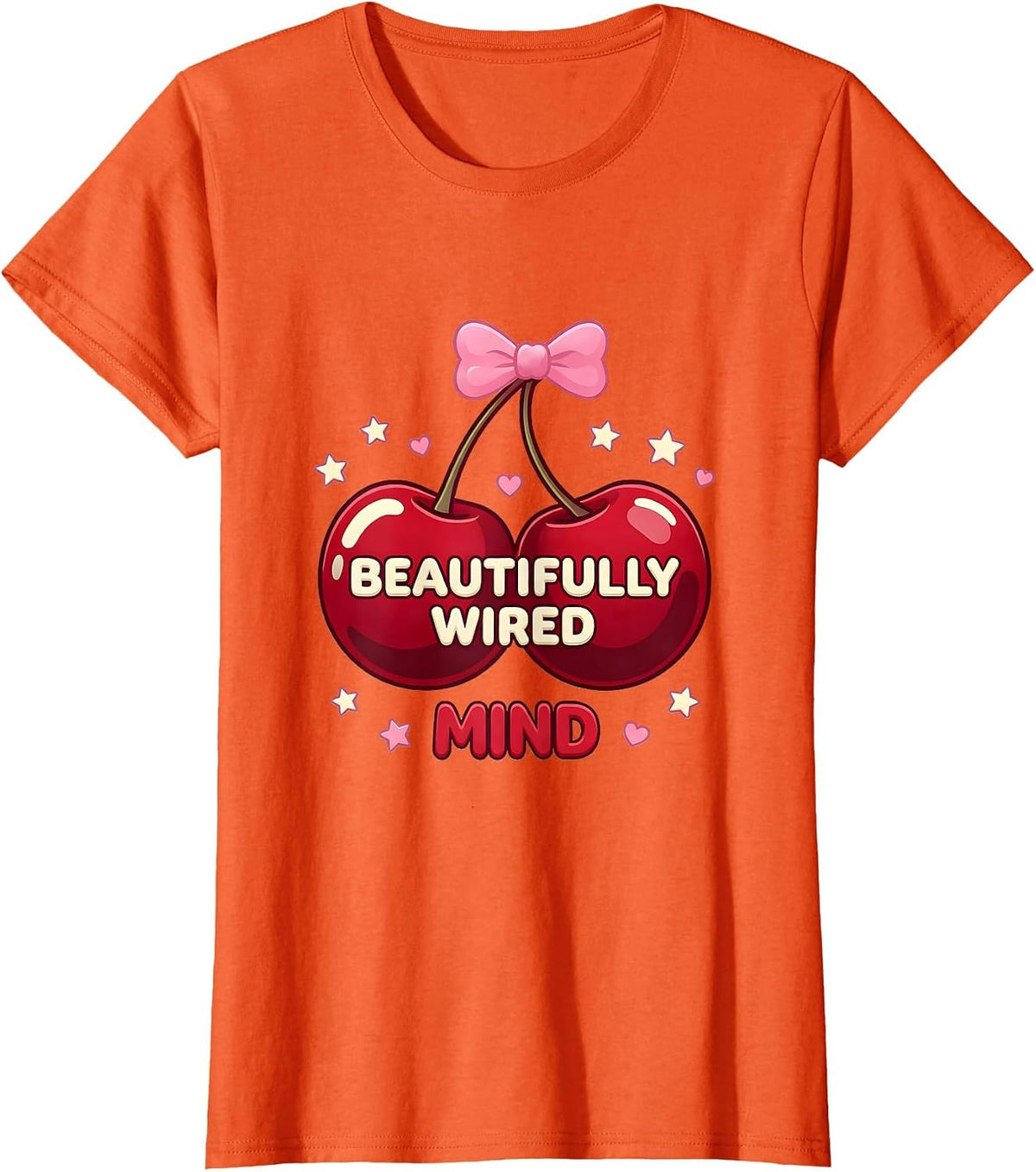 Beautifully Wired Mind Neurodiversity Design T-Shirt - Orange