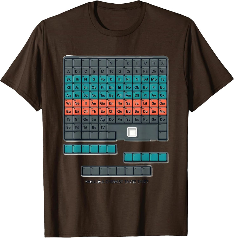 Would A Chemist Taste This Funny Periodic Table Chemistry T-Shirt - Brown