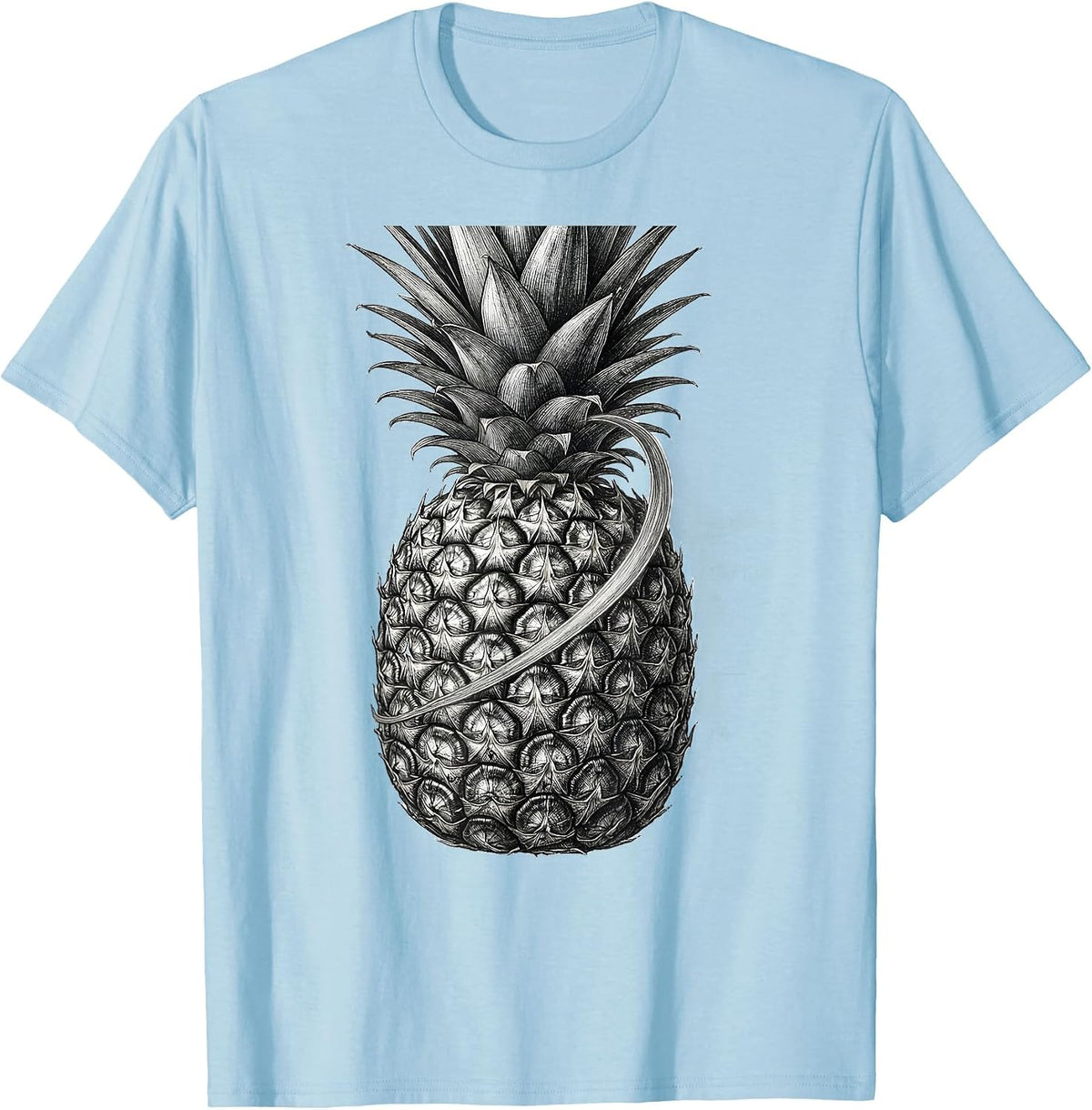 Men's Pineapple Spiral Sacred Geometry Math Enthusiast T-Shirt - Baby Blue