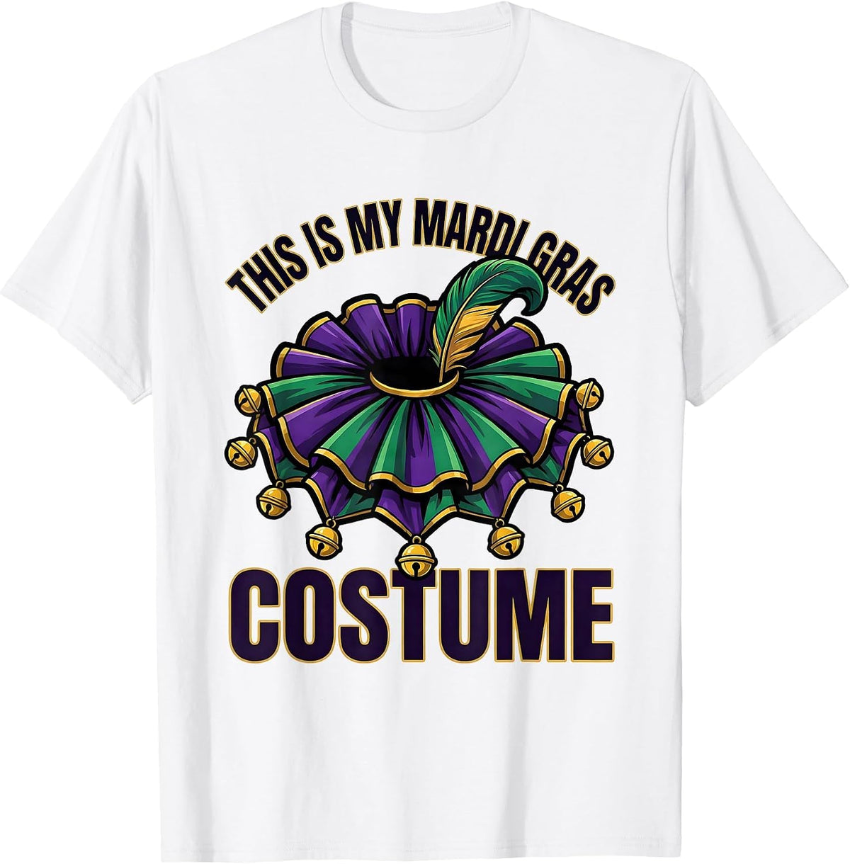 Men's This Is My Mardi Gras Costume Funny Cartoon Carnival Party T-Shirt - White